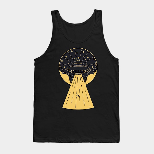 Retro design of flying ufo ship Tank Top by AnnArtshock